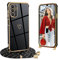 Ptny Coque Compatible avec Samsung Galaxy A14 5G avec Cordon Étui, Galvanisé TPU Silicone Case Antichoc Anti Rayures Souple Cover, pour Samsung Galaxy A14 5G avec Collier Réglable Lanyard Case