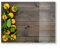 DEQORI Schneidebrett aus Glas | groß 40x30 cm | Motiv Orangen auf Holzbrettern | Design Schneideplatte für Küche | Frühstücksbrett antibakteriell & rutschfest | Glasplatte & Servierplatte
