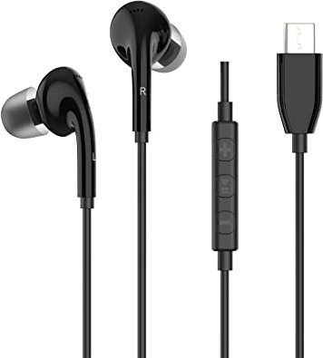YYSEE USB C Headphones Wired Type c Earbuds with Microphone Wired Earbuds USB c in Ear Headphones with mic and deep bass Compatible with Type c Devices Samsung Google Pixel Huawei （Black）