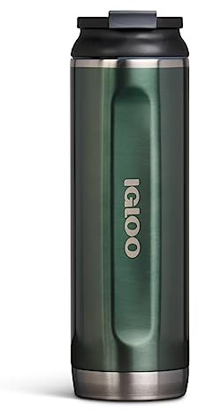 Igloo 20 oz Stainless Steel Tumbler, Flip 'n' Sip, Spruce