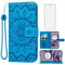 Phone Case for Motorola Moto G13 4G / G23 4G Wallet with Tempered Glass Screen Protector and Sunflower Leather Slim Flip Cover Card Holder Stand Cell Accessories G 13 23 XT2331 XT2333 Women Men Blue