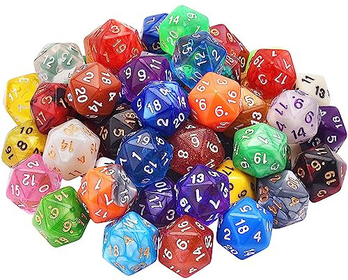 SIQUK 56 Stück Würfel Set Polyedrisch Würfel 20 Seitige Würfel Bunt Würfel Spiel Würfel D6 für DND MPG MTG Dungeons und Dragons
