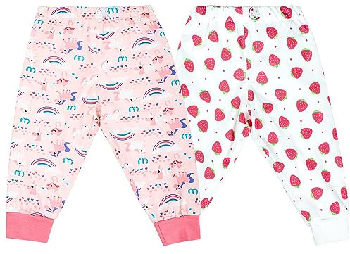 MOEMOE BABY 2 Stück Windelhose Windelrock, Trainingshose Töpfchentraining, Baumwolle Lernhose Trainerhosen für Baby Kinder, Rosa+Weiß, L/5-7 Jahre