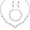 AWAVM Bridal Jewellery Set for Wedding Prom Costume Jewelry Set Rhinestone Crystal Choker Necklace Bracelet Drop Dangle Earrings Set for Bride Women and Girls (A)