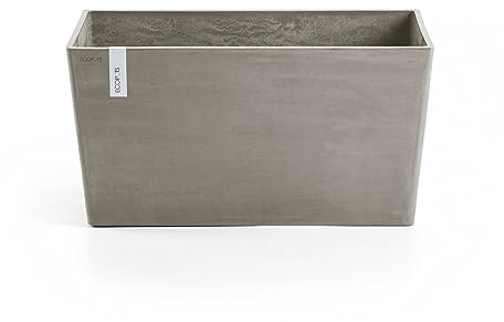 Ecopots Blumentopf Paris Braun Grau - 60 x 26 cm - Raumteiler, Sichtschutz - Pflanzentopf rechteckig aus Recycling Kunststoff - Übertopf modern für Indoor und Outdoor
