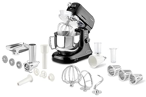Catler KM8013 Küchenmaschine – 1200-W-Motor, integrierte Waage, 6 Geschwindigkeiten + Pulsfunktion, 5-Liter-Edelstahlschüssel, robustes Metallgehäuse, inklusive Zubehör