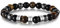 Jeweidea Bracelet Homme Personnalisé Bracelet Pierre Naturelle avec Pierre de Lave Bracelet Prenom Enfant Perle Homme Bracelet Homme avec Gravure Bijoux Homme Cadeau Fête des Pères Anniversaire