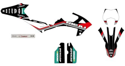 Deko-Set für Motorrad, anpassbar, für Rieju MRT 50 von 2022 bis 2023, Herritage Rot