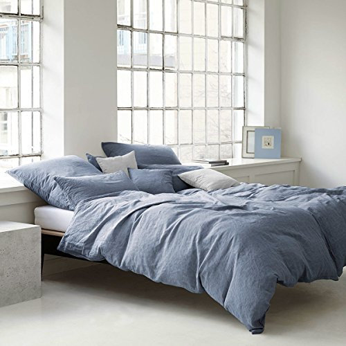 elegante Halbleinen Bettwäsche Breezee Ocean 160x210 cm + 65x100 cm