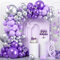 Tacobear Luftballon Girlande Lila 114 Stück Schmetterling Party Deko Geburtstag Hochzeit Lila Silber Ballon mit Schmetterling Aufkleber für Baby Shower Geburtstagsdeko