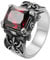 Gu Feng Fashion Personality Vintage Ruby Viking Axe Ring Jewelry for men and women