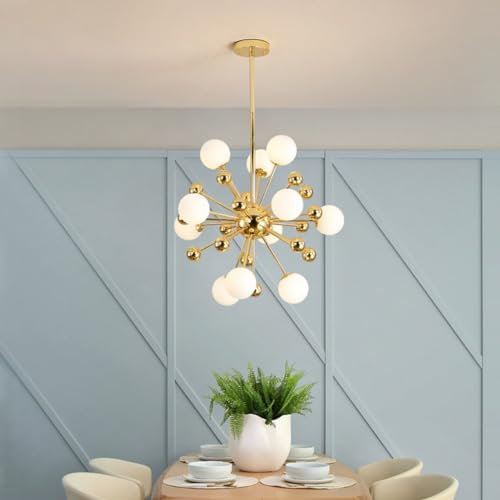 Deckenleuchte Gold Moderne Sputnik-Kronleuchter Hängelampe Schlafzimmer Lampe Hängend Kronleuchter Gold Köpfen Für Wohnzimmer, Esszimmer, Küche, Schlafzimmer Goldene Hängende Innendeckenbeleuchtung