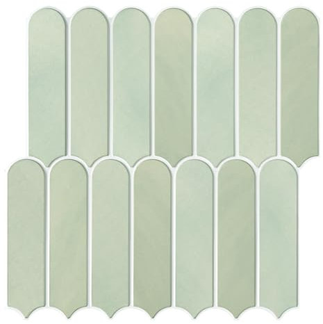 Commomy 10 Pièces Credence Adhesive pour Cuisine, Mat Vert Citron, Carrelage Adhesif Mural, 30 x 30 cm, Carrelage Adhésif pour cuisine, salle de bain, décoration murale