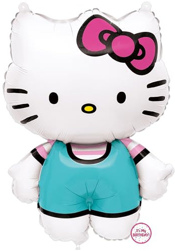 Large 25 Hello Kitty Balloon | Hello Kitty Birthday Decorations and Party Supplies | Sticker | Officially Licensed