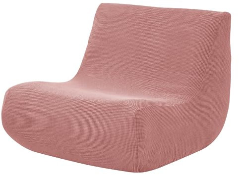 Mateju Housse de Canapé Extensible Housse de Canapé sans Accoudoirs Jacquard Couleur Unie Housse de Clic Clac for Canapés Paresseux poufs Tatami Chaise Inclinable Fauteuils (1 Place,Rose)