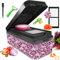 SUREWIN Onion Chopper, Mandoline Vegetable Slicer with Container, Potato Fries Cutter, Salad Chopper, Manual Food Dicer, Kitchen Tools & Gadgets-2 Interchangeable Blades (Black)