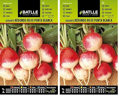 Battle - Semi Ortaggi Ravanello Rotondo Rosso Punta Bianca (1800 Semi) (Confezione da 2)