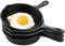 GBACHOOSE 4 sartenes de hierro fundido de 10 cm, sartén pequeña de hierro fundido, sartén de hierro fundido, sartén pequeña para huevos fritos, brownies, chocolate