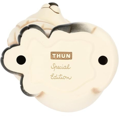 THUN, Volpe Bianca Perla in Ceramica di Alta Qualità, Versione Grande, Collezione Inverno Incantato, Statuine da Collezione, Idea Regalo per Natale, 11,8 x 9,7 x 14,6 cm