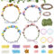 ORIGACH 16 Stück DIY Blumenkranz Stirnband Set Haarreif Blumen Basteln Kit Selber Machen Blumengirlande Blumenkranz Haare Deko Für Hochzeit Geburtstag Party Urlaub