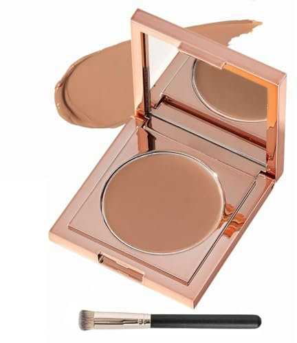 Colored Clay Cc Undereye Corrector, Under Eye Concealer, Hydrating Concealer, Color Corrector for Dark Circles with Brush (Medium-Tan Peach)