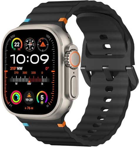 Netolo Correa Deportiva Compatible con Correa Apple Watch Ultra 2 49mm 46mm 44mm 45mm 42mm, Correa de Repuesto en Silicona Suave Compatible con iWatch SE Series 10 9 8 7 6 5 4 3 2 1 Ultra Ultra 2