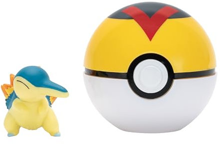 Pokémon PKW4150 - Clip and Go Pokéball - Feurigel und Levelball, offizieller Pokéball mit beweglicher 5 cm Figur