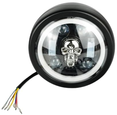 Huxibai Flojo LED-Scheinwerfer für Motorrad, runde LED-Scheinwerfer, Ersatzteile, superhelle Farbwechsel-Kopfbeleuchtung, Zubehör
