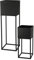 Well Home Conjunto de 2 Maceteros Cuadrados color Negro H.37cm H.58cm