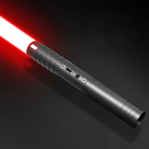 Lightsaber, Upgraded RGB 15 Colors LED Light Saber, USB Rechargeable Lightsabers with Metal Handle, with Sound Effects Toy Sword for Kids and Adults Cosplay Party Gift (60cm X 1Pc Grey)