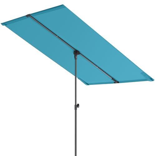 HOMSHADE Parasol rectangulaire pour balcon, porche, piscine, terrasse, auvent rectangulaire UPF50+, protection UV, rotation à 360°, inclinaison et tous les angles applicables