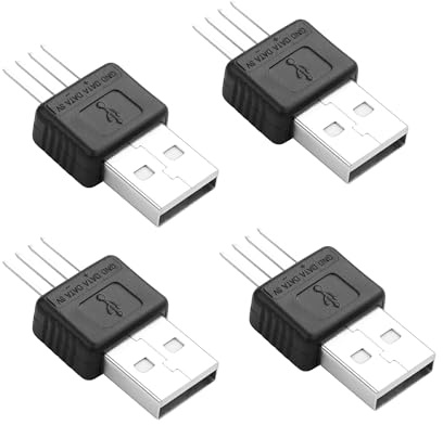 SinLoon Adaptateur USB A vers carte mère 4 broches - Connecteur de rechange USB 2.0 5 V avec contacts métalliques - Type de soudure pour boîtier PC - Port USB - Réparation (USB-M-S)