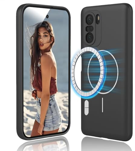 DESSEN Magnetic Case for Xiaomi Poco F3 5G / Xiaomi Mi 11i 5G - Liquid Silicone Cover, Shockproof Protective Phone Case, Slim Soft Bumper, Compatible with Magnetic Accessories, Black