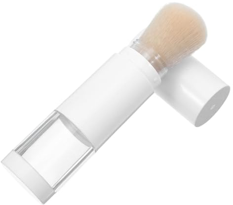 NIYANGLE Pinceau Poudre Portable avec Réservoir Intégré en Fibre Synthétique et Abs, pour Highlighter et Poudre Pressée, pour Voyages et Maquillage Quotidien