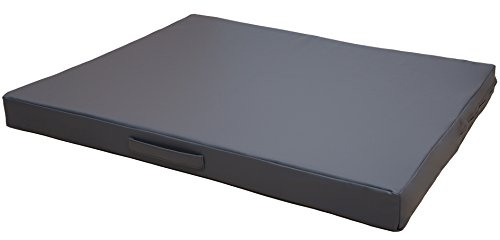 CopcoPet Hundematte Kunstleder Grau 150 x 100 Hundekissen für Grosse Hunde, Hundekissen Waschbar, Wasserabweisend, kühl hundematte, hundematratze, Outdoor hundebett 8cm dick