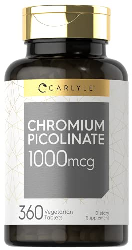 Carlyle Ultra Chromium Picolinate Supplement | 1000mcg | 360 Tablets | Vegetarian, Non-GMO, Gluten Free Formula