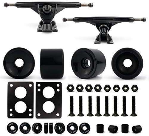 VJ Skateshop Longboard-Skateboard-Kombi-Paket mit 70 mm Rädern, 180 mm Aluminium-LKWs, Lager-Hardware, Komplettset
