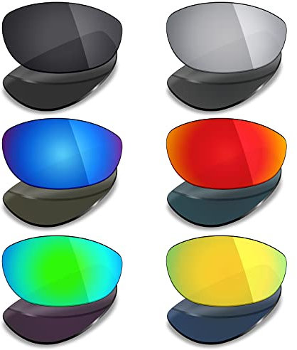 Mryok 6 pares de lentes polarizadas de repuesto para gafas de sol Wiley X Airrage – negro/rojo fuego/azul hielo/plateado titanio/verde esmeralda/oro de 24 K