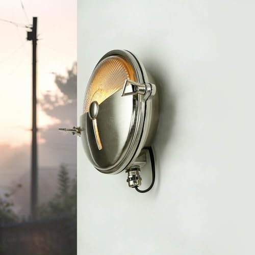 Licht-Erlebnisse Außenleuchte Wand halboffen aus Echt-Messing in Nickel-matt wertig IP64 E14 D:18cm rostfrei Schiffslampe Wandlampe Schiffsleuchte Wandleuchte Garten