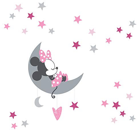 Lambs & Ivy Disney - Adesivi da parete, motivo: Minnie, colore: Rosa/Grigio