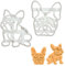2er Set Französische Bulldogge Ausstechformen (Formen: Körper & Gesicht), 2 Teile, Bakerlogy