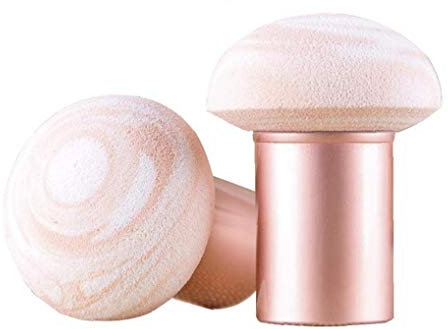 Cosmetic Puff Brush Make Up Sponge Brushes Mushroom Head Wet Concealer Foundation Cosmetic Brushes Tool Pink and Golden