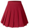 Hoerev Femmes Filles Courte Haute Taille plissé Skieur Jupe école de Tennis,Rouge,EU 34,S