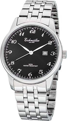 Eichmüller Herrenuhr Edelstahl 42 mm (schwarz Metallband)