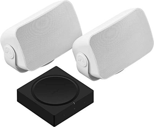 Sonos Set de amplificador | con 1 par de altavoces Sonos Outdoor by Sonance - (pasivo, con cable, resistente a la intemperie para sonido al aire libre)