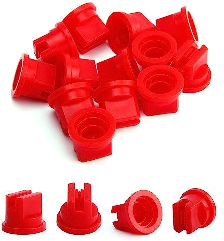 MroMax Punta piatta a spruzzo, ugello in plastica da 110 gradi per agricoltura, pulizia, raffreddamento 12 pezzi (rosso)