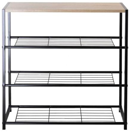 CALICOSY Etagère à Chaussures 4 niveaux en Acier Lexie