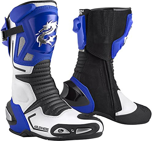 Arlen Ness Sugello Stivali da moto (Blue/White/Black,48)