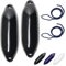 HonuNautic 2er Set Fender incl. Fenderleinen | U-Serie | Farbe: Schwarz | Größe: Ø 16 x L 56 cm | Boot & Yacht Stegfender, Langfender