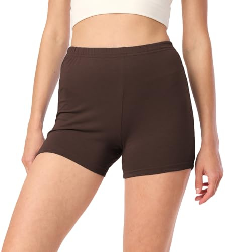 Merry Style Damen Shorts Radlerhose Unterhose Hotpants Kurze Hose Boxershorts aus Baumwolle MS10-392 (Braun, XXL)